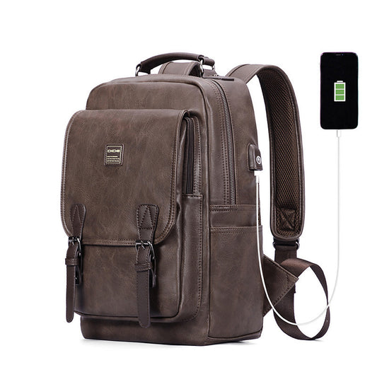 Trendy Cool Leather Backpack