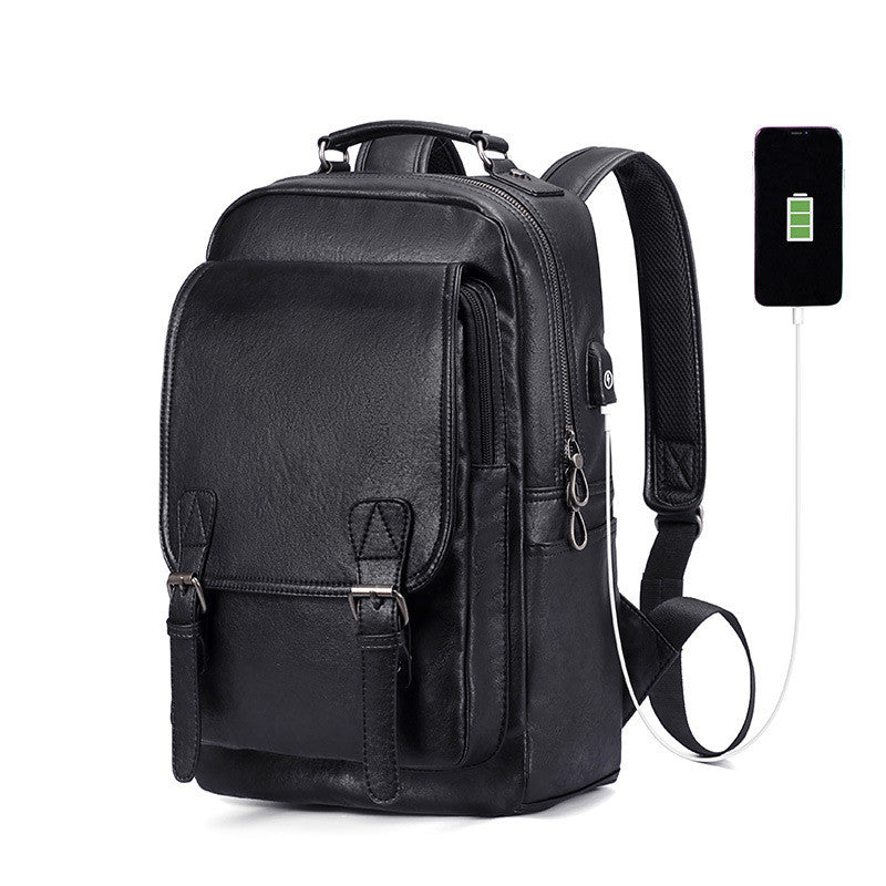 Trendy Cool Leather Backpack