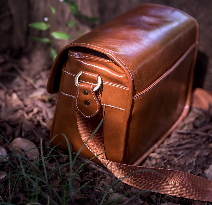 Classic Leather Camera Sling Bag