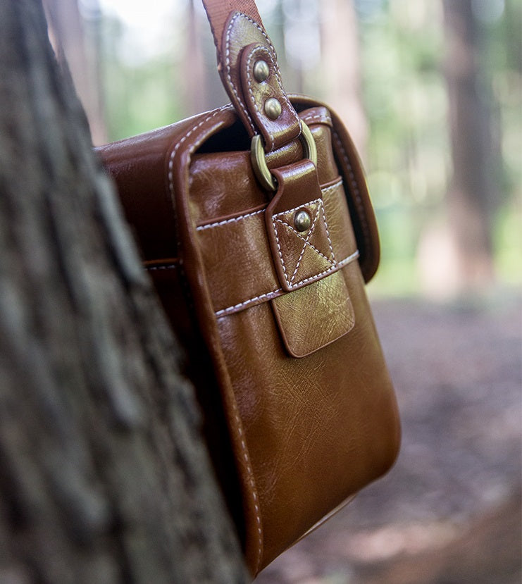 Classic Leather Camera Sling Bag