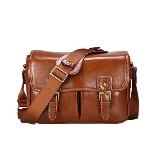 Classic Leather Camera Sling Bag